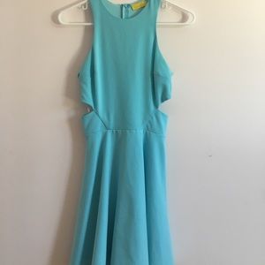 sky blue side cut out skater dress! worn once